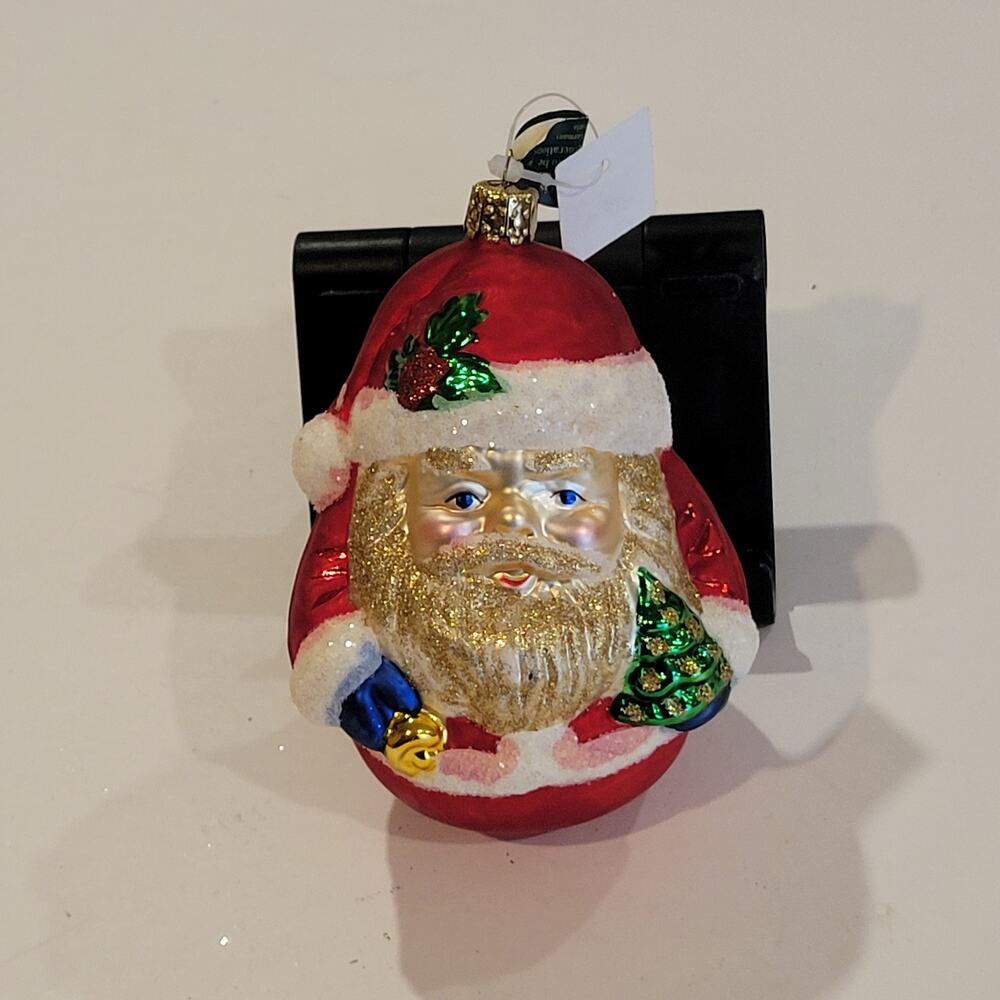 Vintage Christborn Germany Blown Glass Santa Claus Christmas Ornament Cost plus